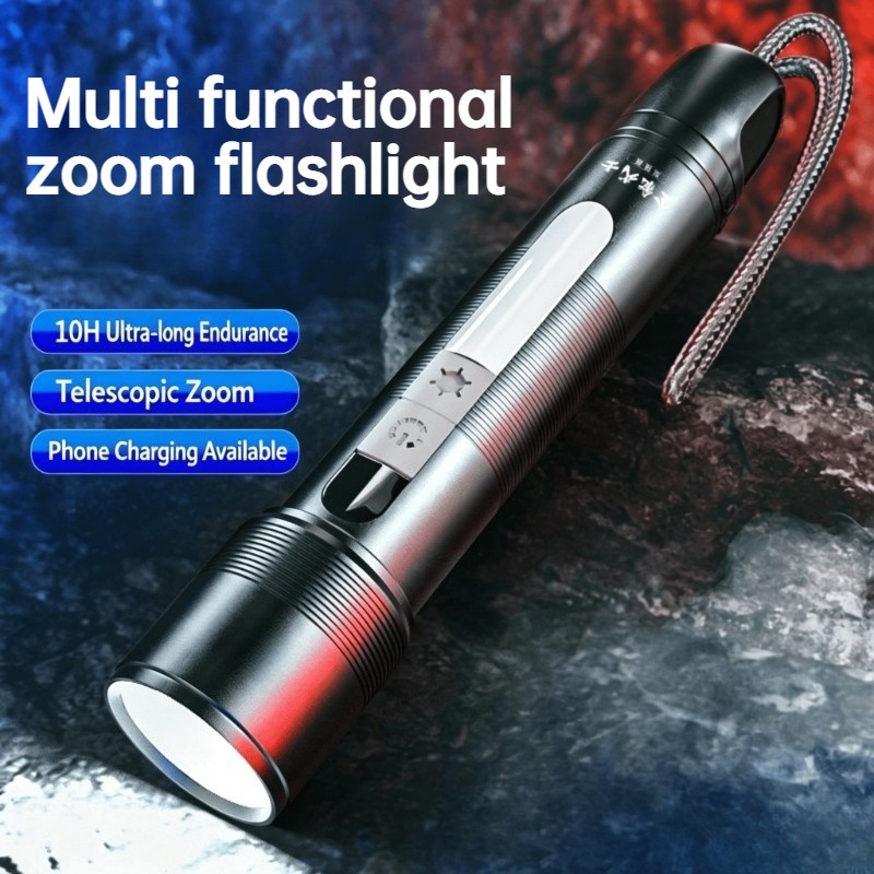 Outdoor Power Lights - Multi Functional LED Flashlight Zoomable COB