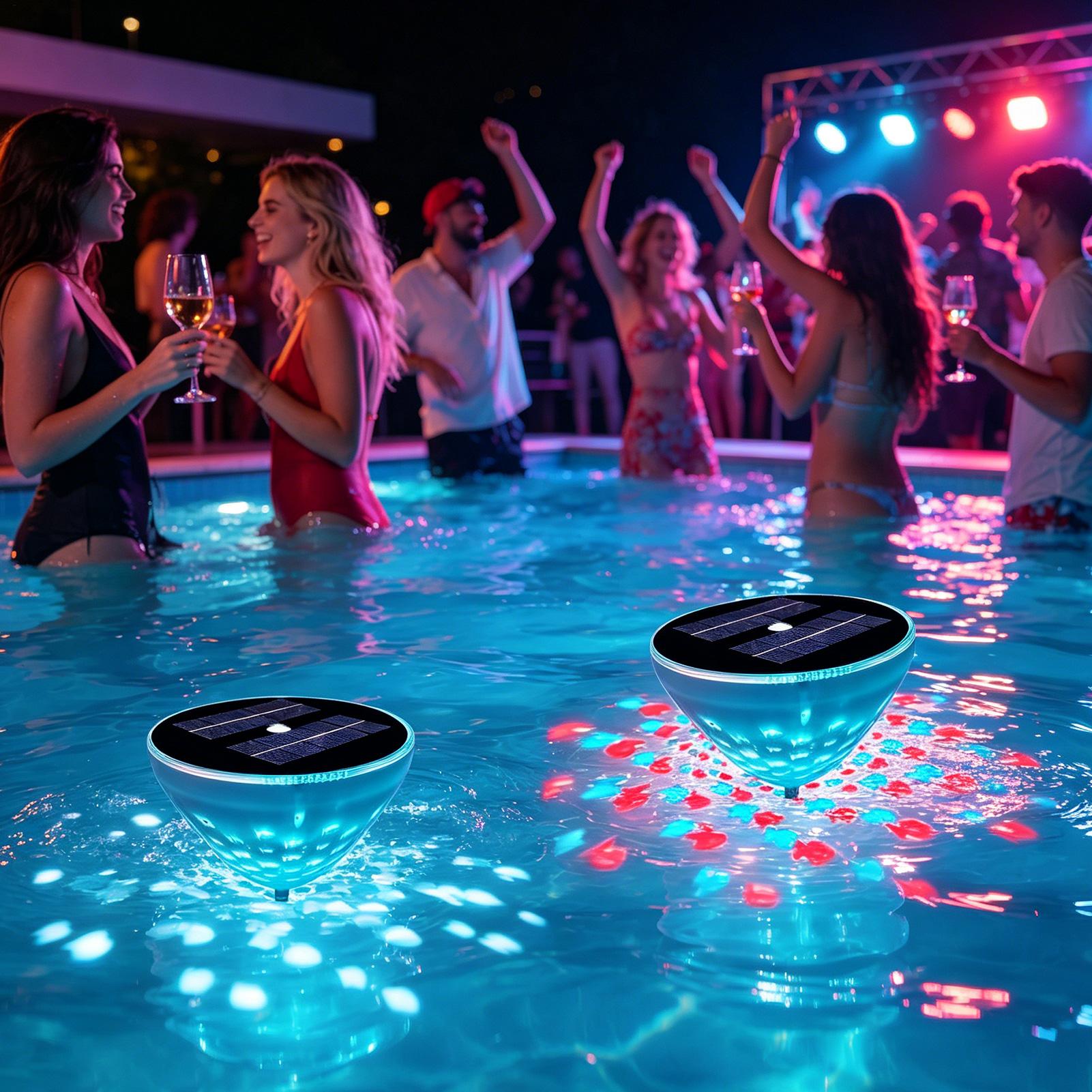Outdoor Power For Hot Tub - Pool Lights Solar Powered 2 Pieces