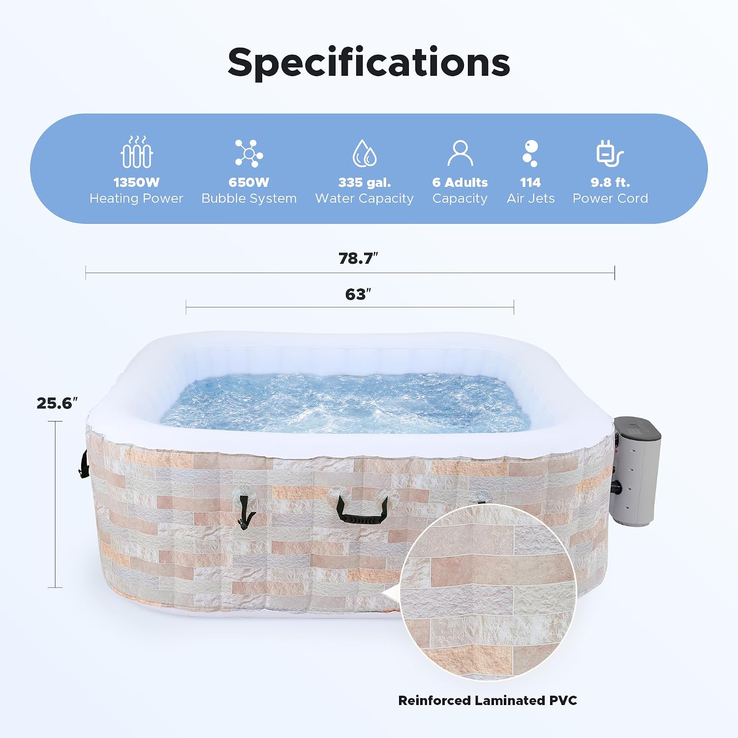 6.5ft Inflatable Hot Tub, 6-Pe - огляд і ціна Outdoor Power For Hot Tub