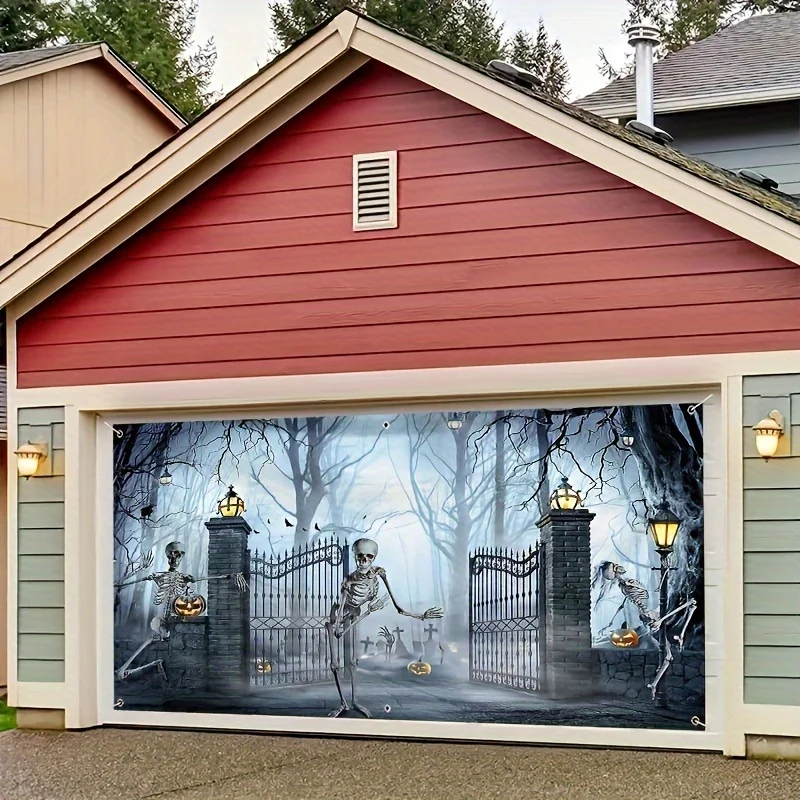 No Power Halloween Garage Door - огляд і ціна Outdoor Power Garage