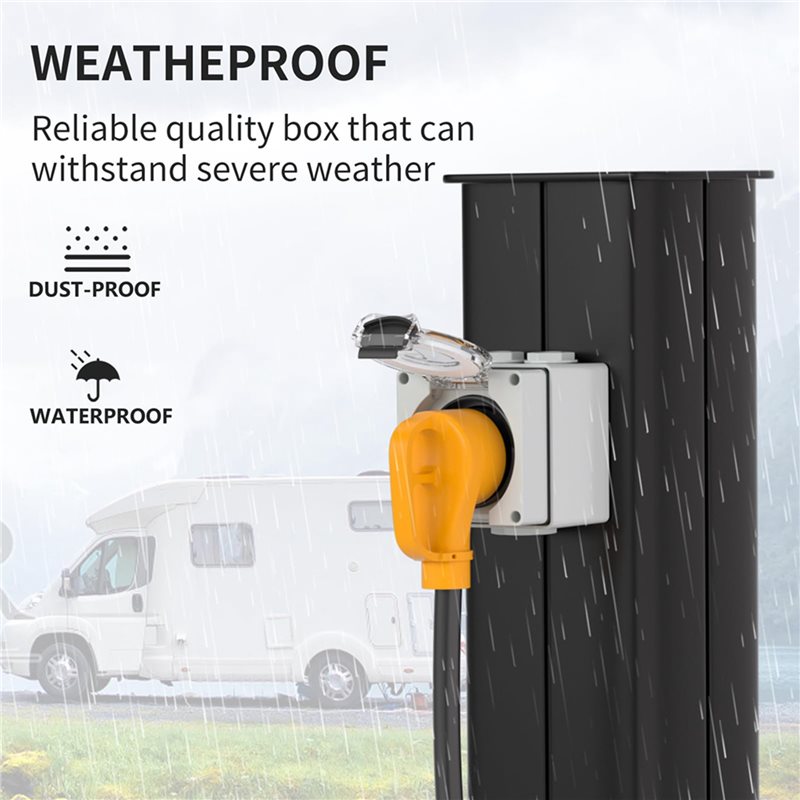 2X 30Amp Power Outlet Box,125V - огляд і ціна Outdoor Power Receptacle