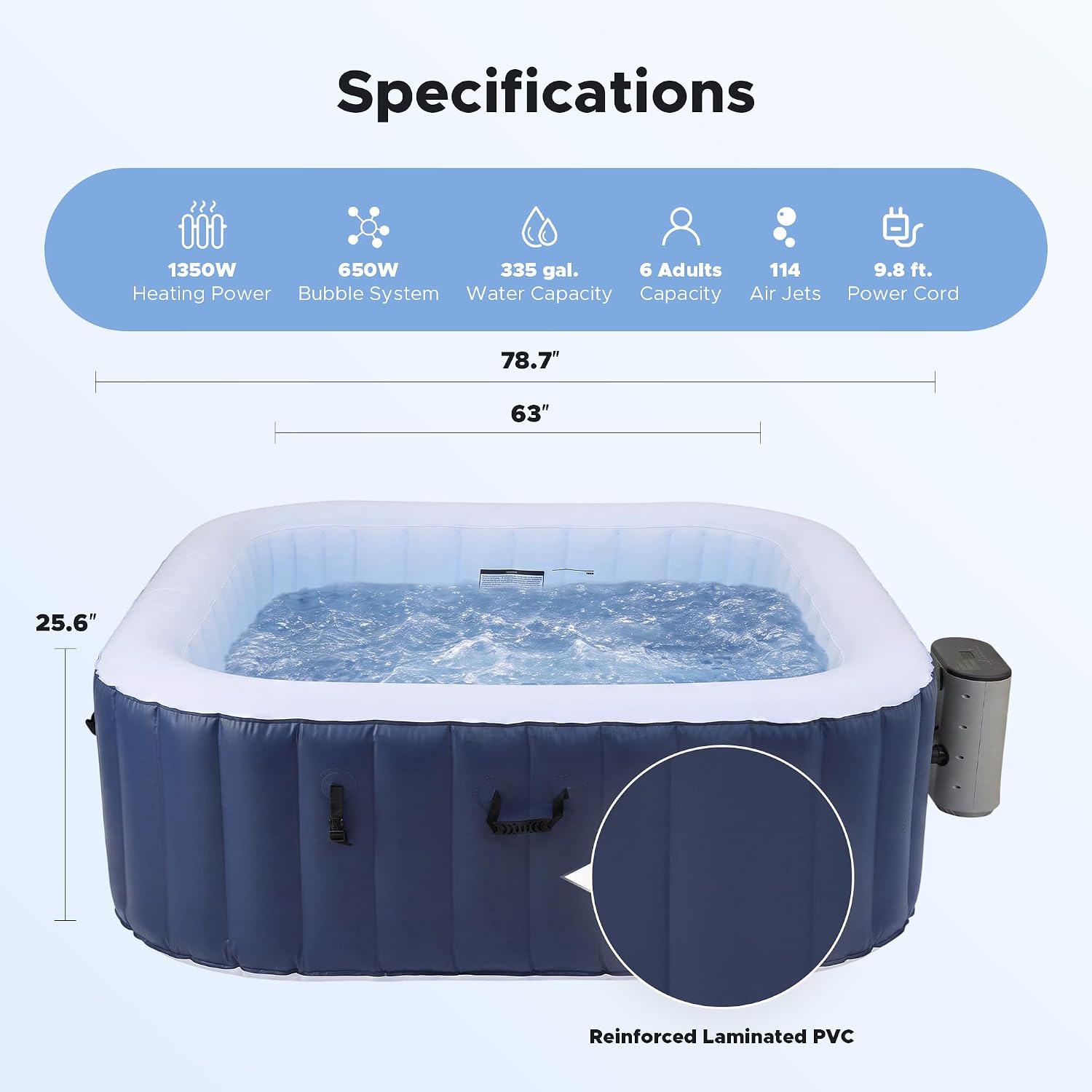 6.5ft Inflatable Hot Tub, 6-Pe - огляд і ціна Outdoor Power For Hot Tub