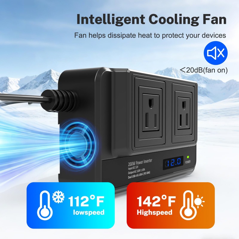200W Car Inverter Power Conver - огляд і ціна Outdoor Power Adapter Usb C