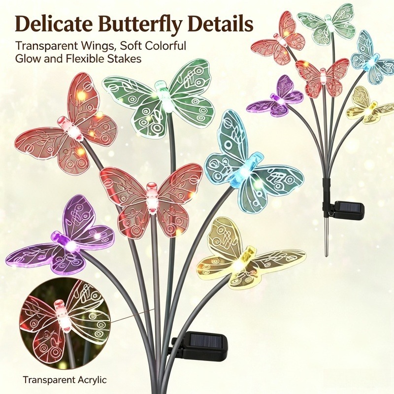 Solar Powered Butterfly Lights - огляд і ціна Outdoor Power Lights