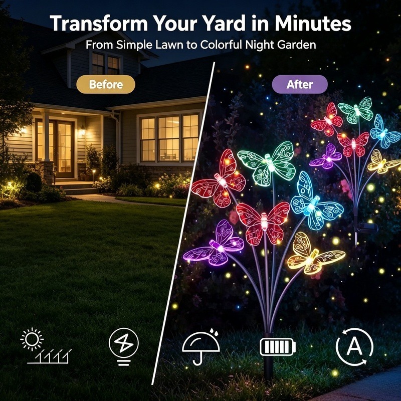 Solar Powered Butterfly Lights - огляд і ціна Outdoor Power Lights