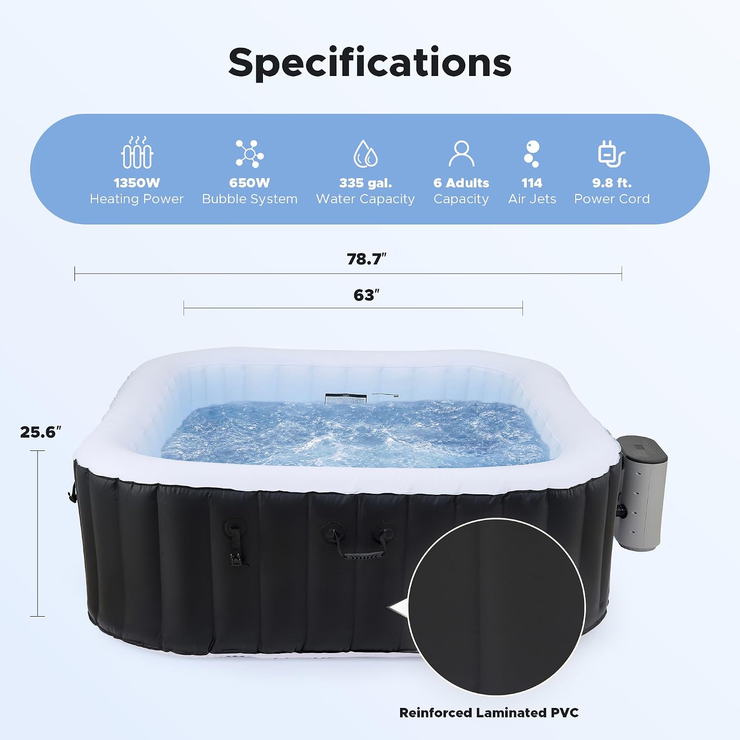 6.5ft Inflatable Hot Tub, 6-Pe - огляд і ціна Outdoor Power For Hot Tub